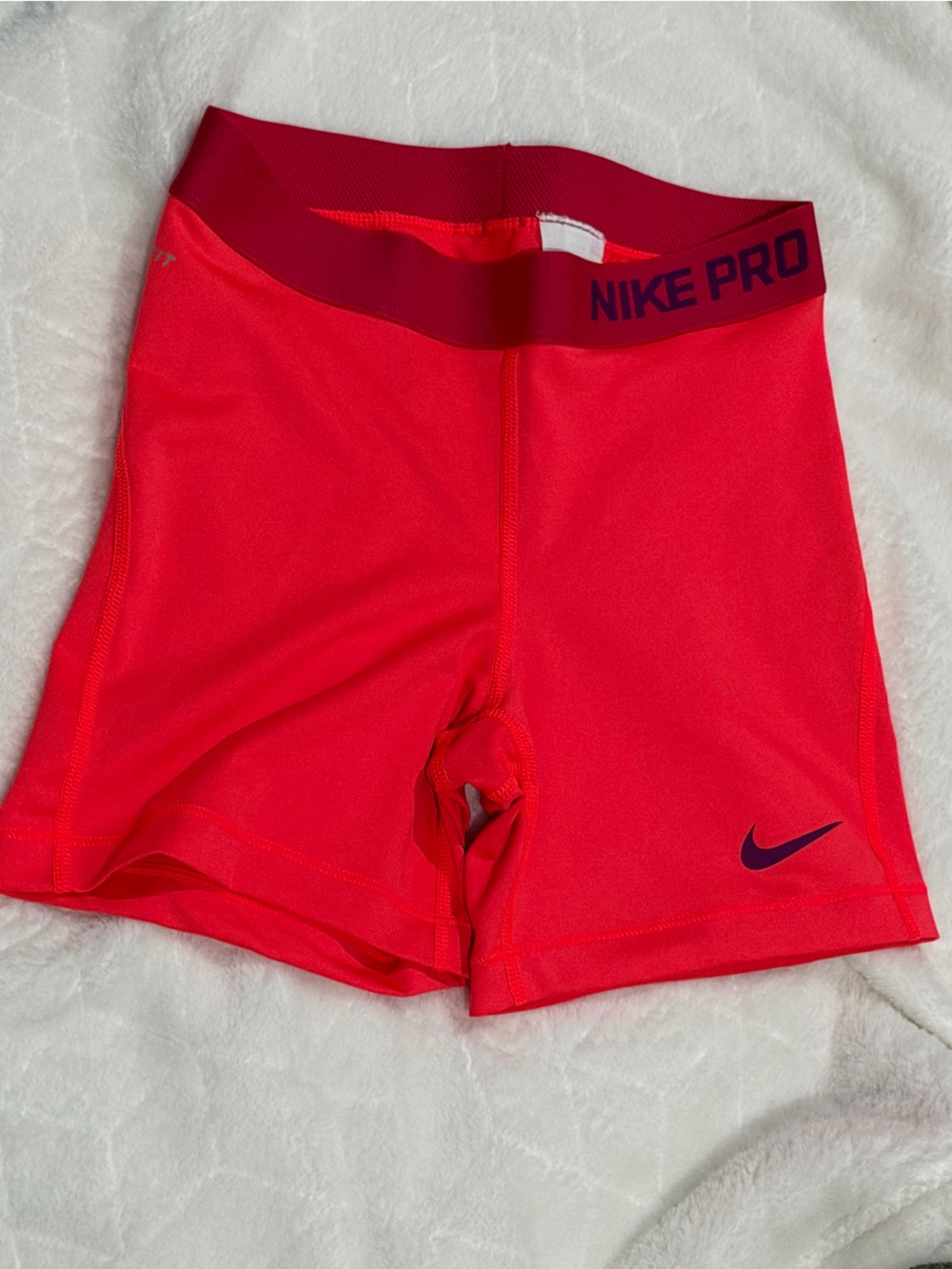 Nike Women’s Pro Compression Shorts - Bright Red with Navy Swoosh